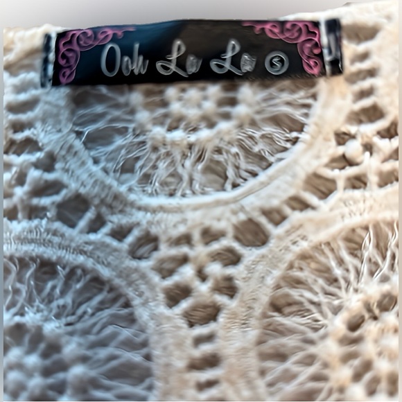 🌺Ooh La La festival core boho cropped crochet knit top w fringe tassle hem🌸🌺 - Picture 6 of 13